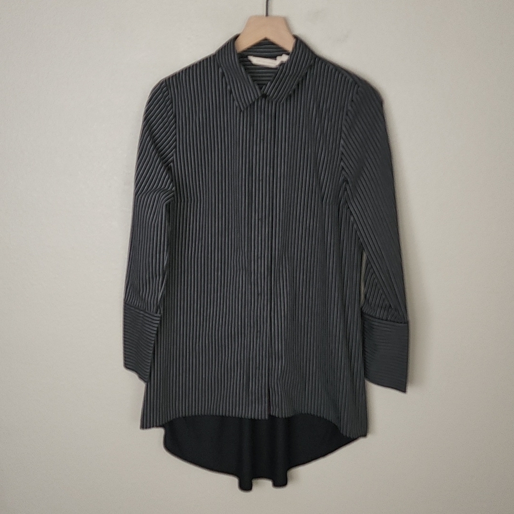 Soft Surroundings NWOT Pinstripe Button Down Top